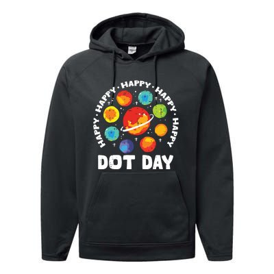 Groovy Happy Dot Day 2024 Colorful Polka Dot Performance Fleece Hoodie