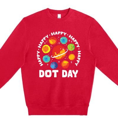 Groovy Happy Dot Day 2024 Colorful Polka Dot Premium Crewneck Sweatshirt