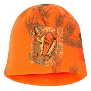 Great Hot Dog Kaiju Hot Dog Anime Japanese Graphic Art Kati - Camo Knit Beanie