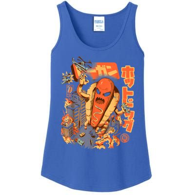 Great Hot Dog Kaiju Hot Dog Anime Japanese Graphic Art Ladies Essential Tank