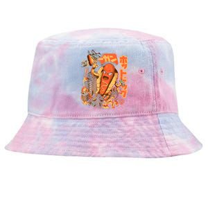 Great Hot Dog Kaiju Hot Dog Anime Japanese Graphic Art Tie-Dyed Bucket Hat