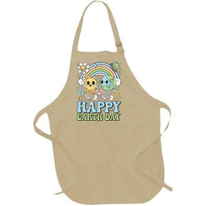 Groovy Happy Earth Day 2024 Save The Planet Full-Length Apron With Pockets