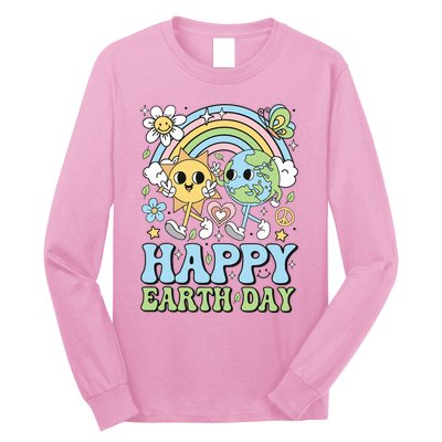 Groovy Happy Earth Day 2024 Save The Planet Long Sleeve Shirt