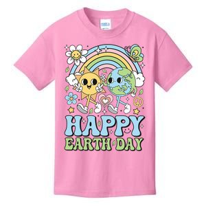 Groovy Happy Earth Day 2024 Save The Planet Kids T-Shirt