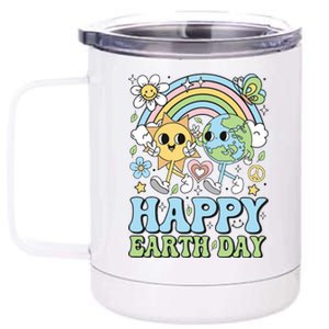 Groovy Happy Earth Day 2024 Save The Planet 12 oz Stainless Steel Tumbler Cup