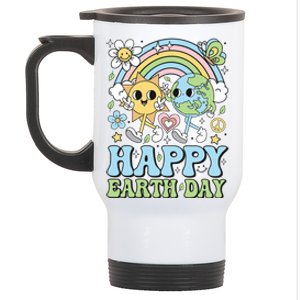 Groovy Happy Earth Day 2024 Save The Planet Stainless Steel Travel Mug