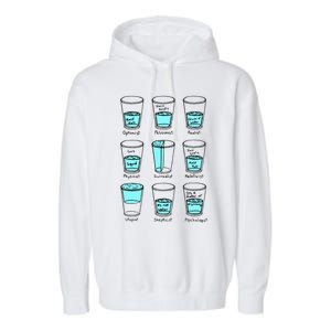 Glass half empty funny meme Psychologist Edition  Garment-Dyed Fleece Hoodie