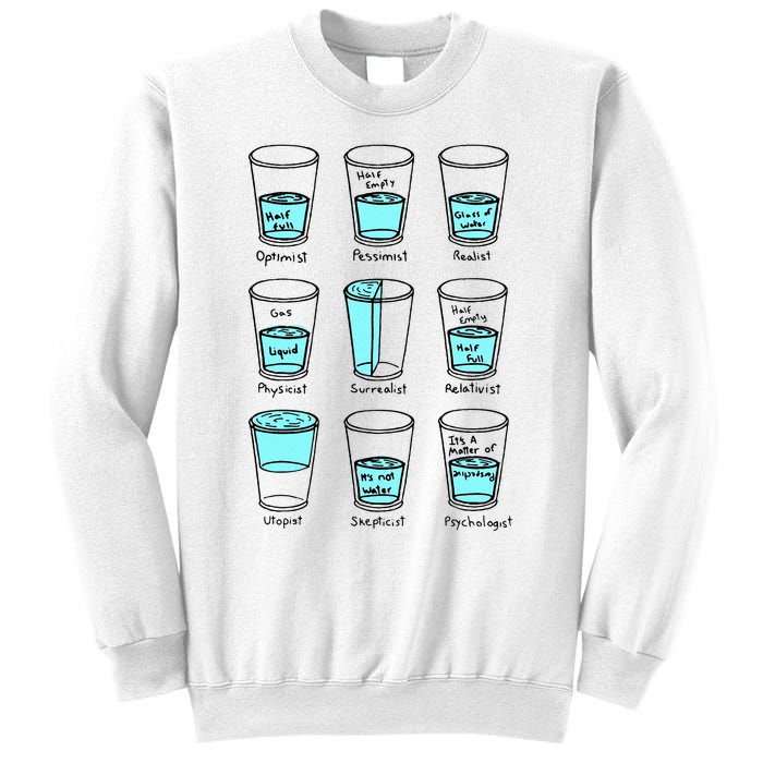 Glass half empty funny meme Psychologist Edition  Sweatshirt