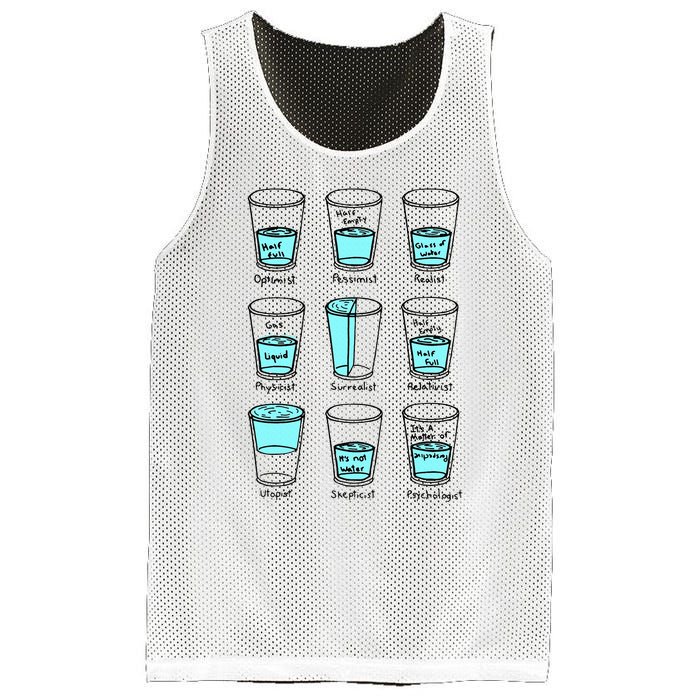 Glass half empty funny meme Psychologist Edition  Mesh Reversible Basketball Jersey Tank