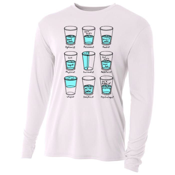 Glass half empty funny meme Psychologist Edition  Cooling Performance Long Sleeve Crew