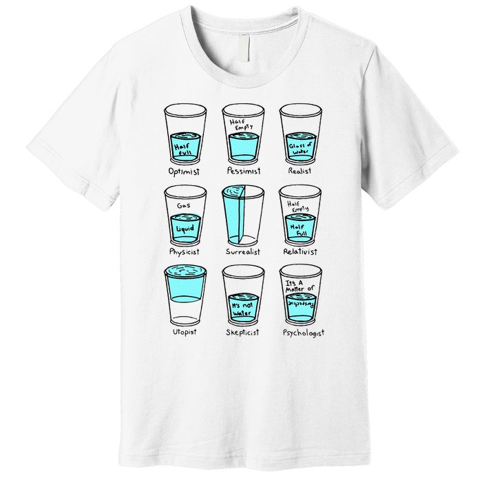 Glass half empty funny meme Psychologist Edition  Premium T-Shirt