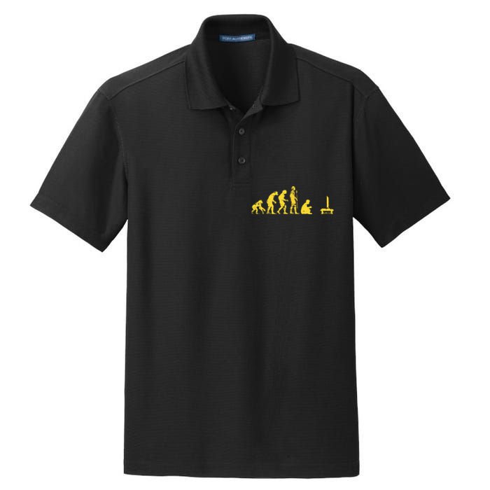 Gamer Human Evolution Funny Dry Zone Grid Polo