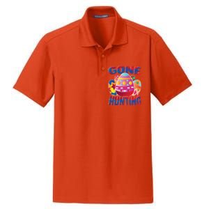 Gone Hunting Easter Bunny Easter Pun Easter Egg Easter Gift Dry Zone Grid Polo