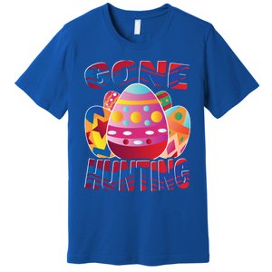 Gone Hunting Easter Bunny Easter Pun Easter Egg Easter Gift Premium T-Shirt