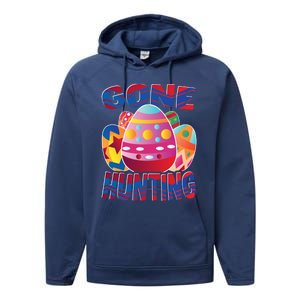 Gone Hunting Easter Bunny Easter Pun Easter Egg Easter Gift Performance Fleece Hoodie