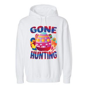 Gone Hunting Easter Bunny Easter Pun Easter Egg Easter Gift Garment-Dyed Fleece Hoodie