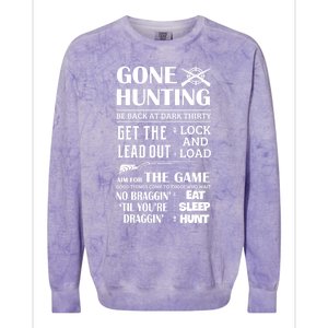 Gone Hunting Eat Sleep Hunt Funny Deer Hunter Quotes Gift Colorblast Crewneck Sweatshirt