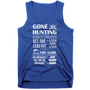 Gone Hunting Eat Sleep Hunt Funny Deer Hunter Quotes Gift Tank Top