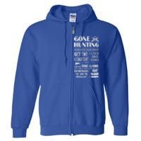 Gone Hunting Eat Sleep Hunt Funny Deer Hunter Quotes Gift Full Zip Hoodie