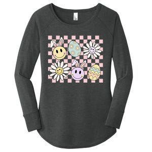 Groovy Happy Easter Floral Egg Women's Perfect Tri Tunic Long Sleeve Shirt