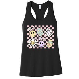 Groovy Happy Easter Floral Egg Women's Racerback Tank