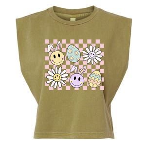 Groovy Happy Easter Floral Egg Garment-Dyed Women's Muscle Tee