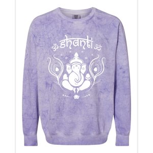 Ganesh Hindu Elephant God Shanti Peace Yoga Gift Colorblast Crewneck Sweatshirt