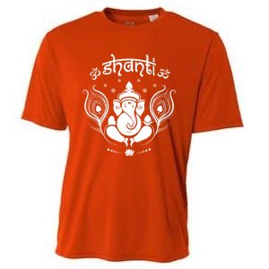 Ganesh Hindu Elephant God Shanti Peace Yoga Gift Cooling Performance Crew T-Shirt