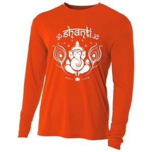 Ganesh Hindu Elephant God Shanti Peace Yoga Gift Cooling Performance Long Sleeve Crew