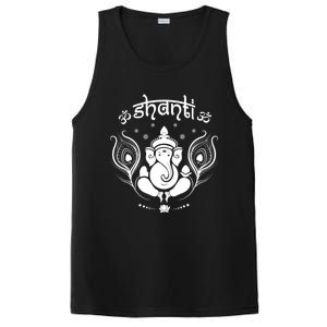 Ganesh Hindu Elephant God Shanti Peace Yoga Gift PosiCharge Competitor Tank