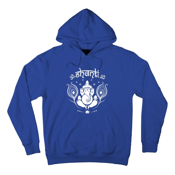 Ganesh Hindu Elephant God Shanti Peace Yoga Gift Hoodie