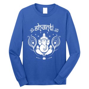 Ganesh Hindu Elephant God Shanti Peace Yoga Gift Long Sleeve Shirt