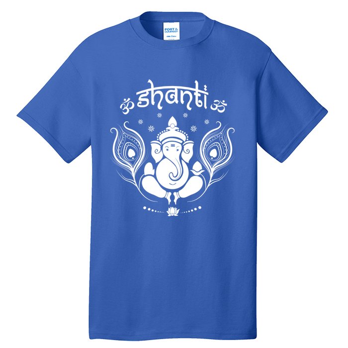 Ganesh Hindu Elephant God Shanti Peace Yoga Gift Tall T-Shirt