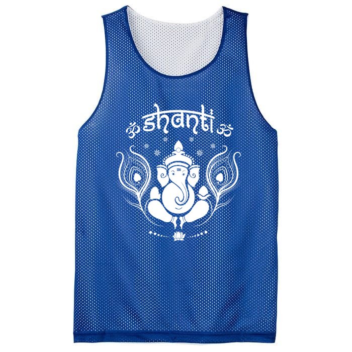 Ganesh Hindu Elephant God Shanti Peace Yoga Gift Mesh Reversible Basketball Jersey Tank