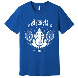 Ganesh Hindu Elephant God Shanti Peace Yoga Gift Premium T-Shirt