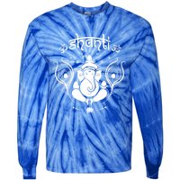 Ganesh Hindu Elephant God Shanti Peace Yoga Gift Tie-Dye Long Sleeve Shirt