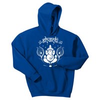 Ganesh Hindu Elephant God Shanti Peace Yoga Gift Kids Hoodie