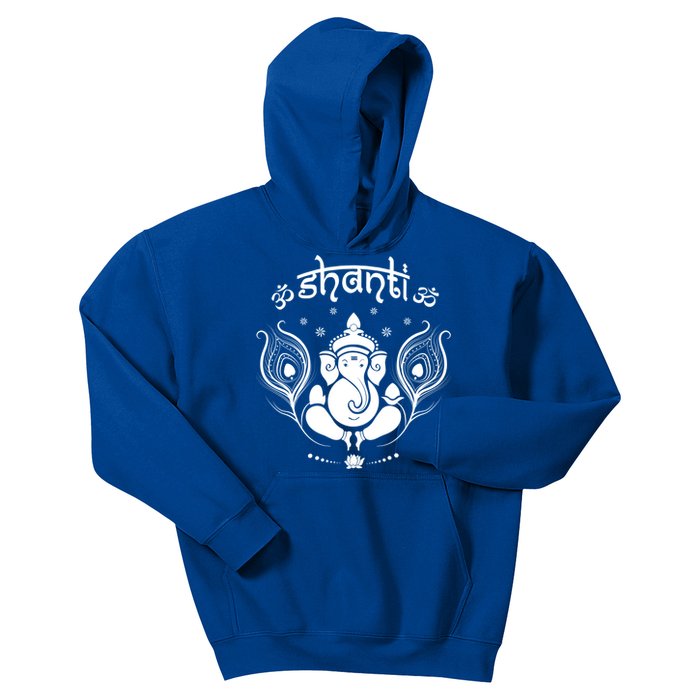 Ganesh Hindu Elephant God Shanti Peace Yoga Gift Kids Hoodie