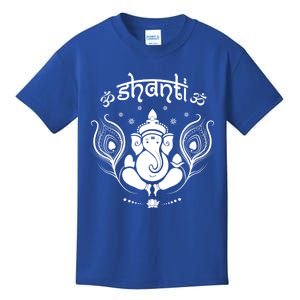 Ganesh Hindu Elephant God Shanti Peace Yoga Gift Kids T-Shirt