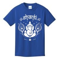 Ganesh Hindu Elephant God Shanti Peace Yoga Gift Kids T-Shirt