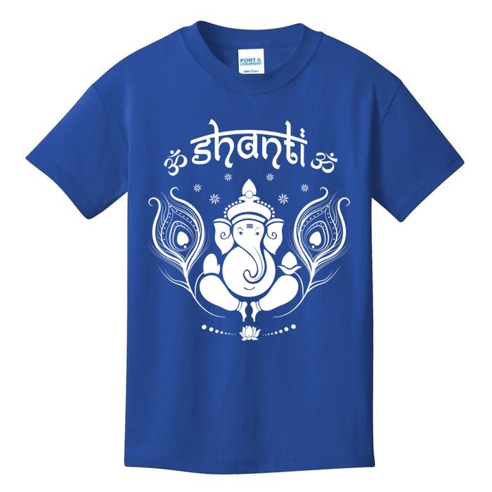 Ganesh Hindu Elephant God Shanti Peace Yoga Gift Kids T-Shirt