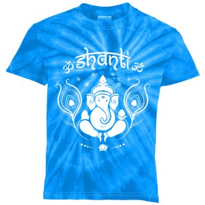 Ganesh Hindu Elephant God Shanti Peace Yoga Gift Kids Tie-Dye T-Shirt