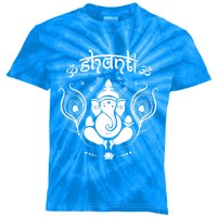 Ganesh Hindu Elephant God Shanti Peace Yoga Gift Kids Tie-Dye T-Shirt