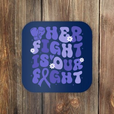 Gerd Her Fight Is Our Fight Periwinkle Flower Ribbon Coaster