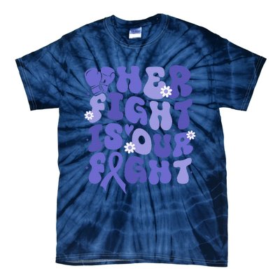 Gerd Her Fight Is Our Fight Periwinkle Flower Ribbon Tie-Dye T-Shirt