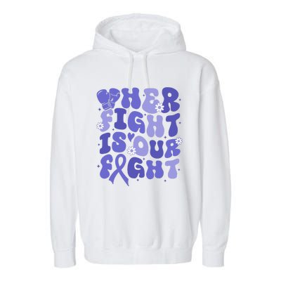 Gerd Her Fight Is Our Fight Periwinkle Flower Ribbon Garment-Dyed Fleece Hoodie