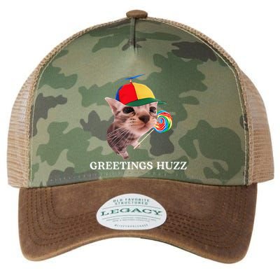 Greetings Huzz Funny Gen Z Gen Alpha Slang Silly Cat Meme Legacy Tie Dye Trucker Hat