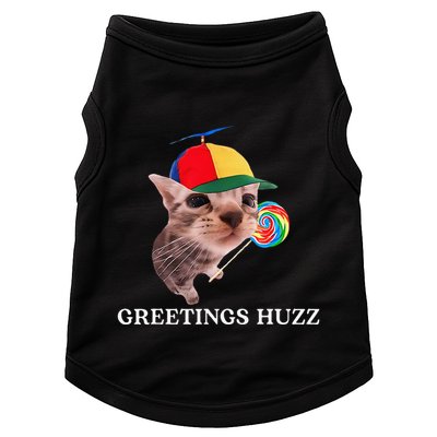 Greetings Huzz Funny Gen Z Gen Alpha Slang Silly Cat Meme Doggie Tank