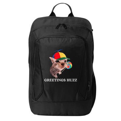 Greetings Huzz Funny Gen Z Gen Alpha Slang Silly Cat Meme City Backpack