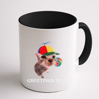 Greetings Huzz Funny Gen Z Gen Alpha Slang Silly Cat Meme Mug